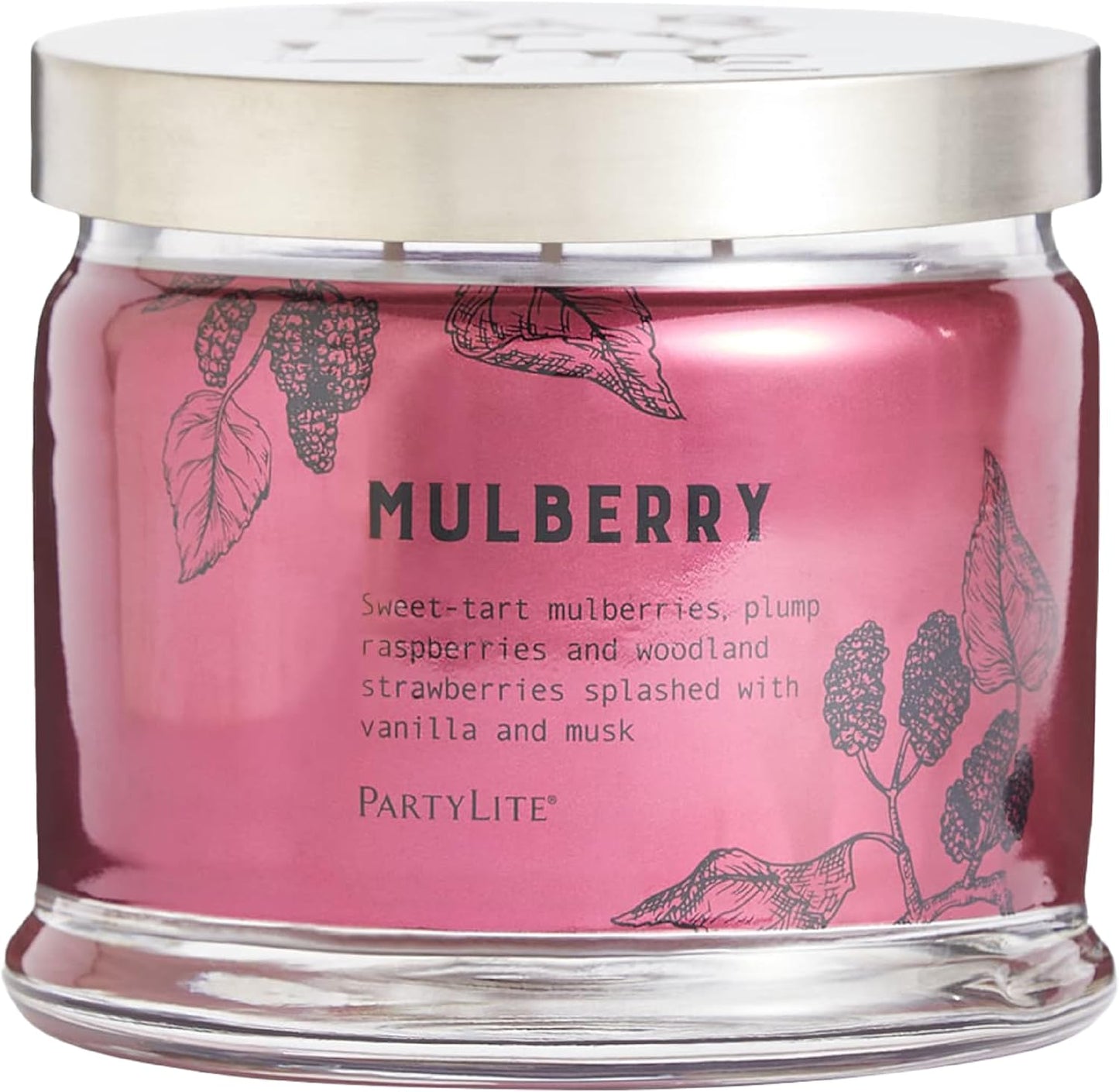 PartyLite Mulberry Scented, Notes of Tart Black Currant, Sweet Blackberry, Juicy Mulberry & Jewels