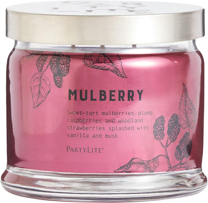 PartyLite Mulberry Scented, Notes of Tart Black Currant, Sweet Blackberry, Juicy Mulberry & Jewels