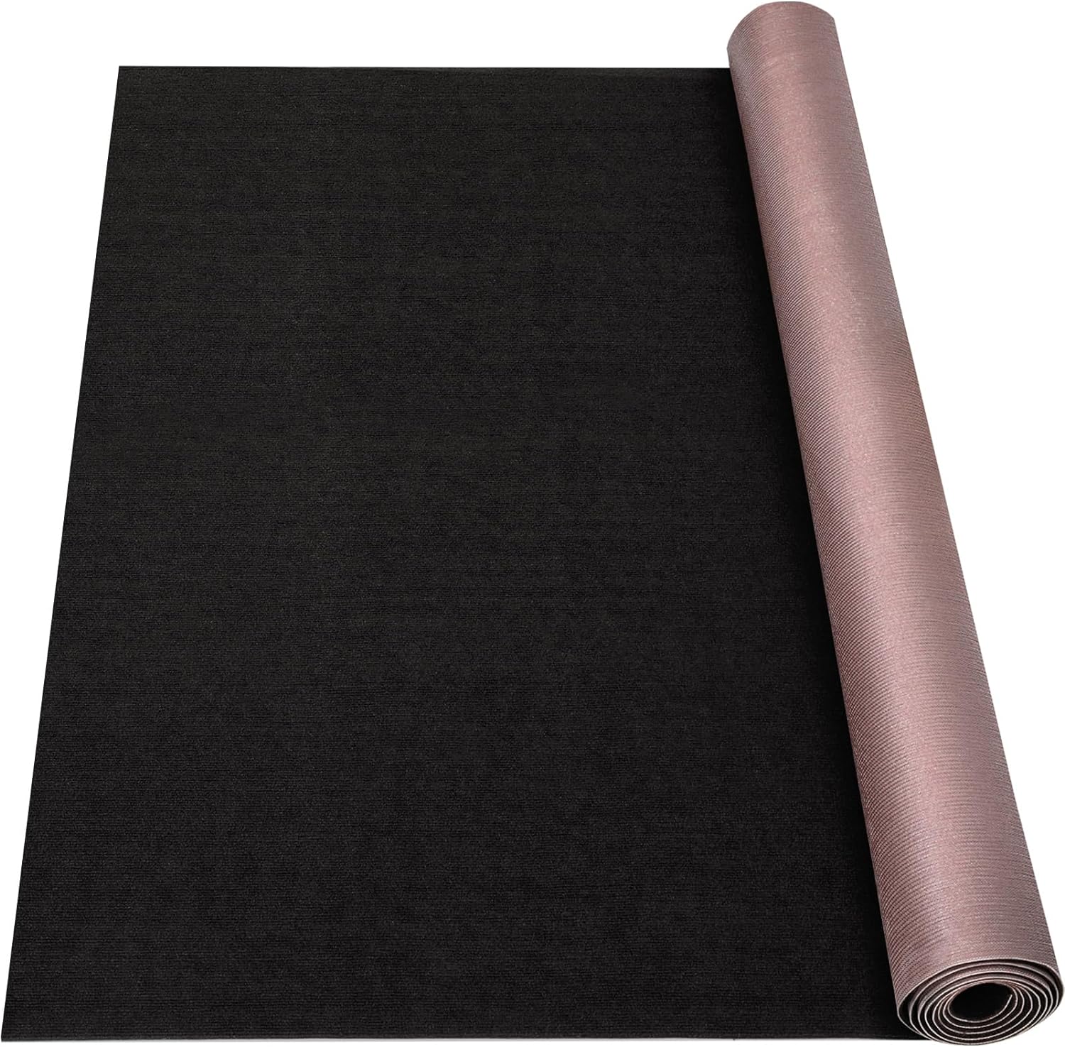 Marine Carpet, 5 FT x 15 FT Black Indoor/Outdoor Rug 0.2" Thick TPE Backed Non-Slip Boat Carpet