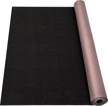 Marine Carpet, 5 FT x 15 FT Black Indoor/Outdoor Rug 0.2" Thick TPE Backed Non-Slip Boat Carpet