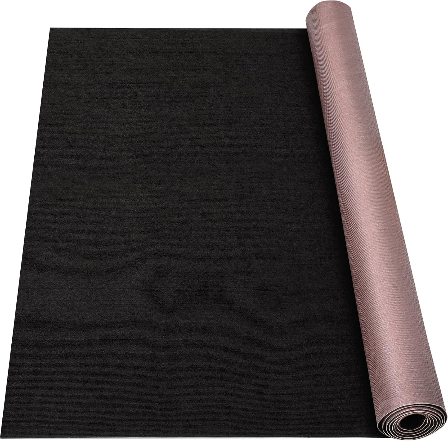 Marine Carpet - 6 FT x 10 FT Black Indoor Outdoor Rug (0.2" Thick) with Water-Proof TPE Backing