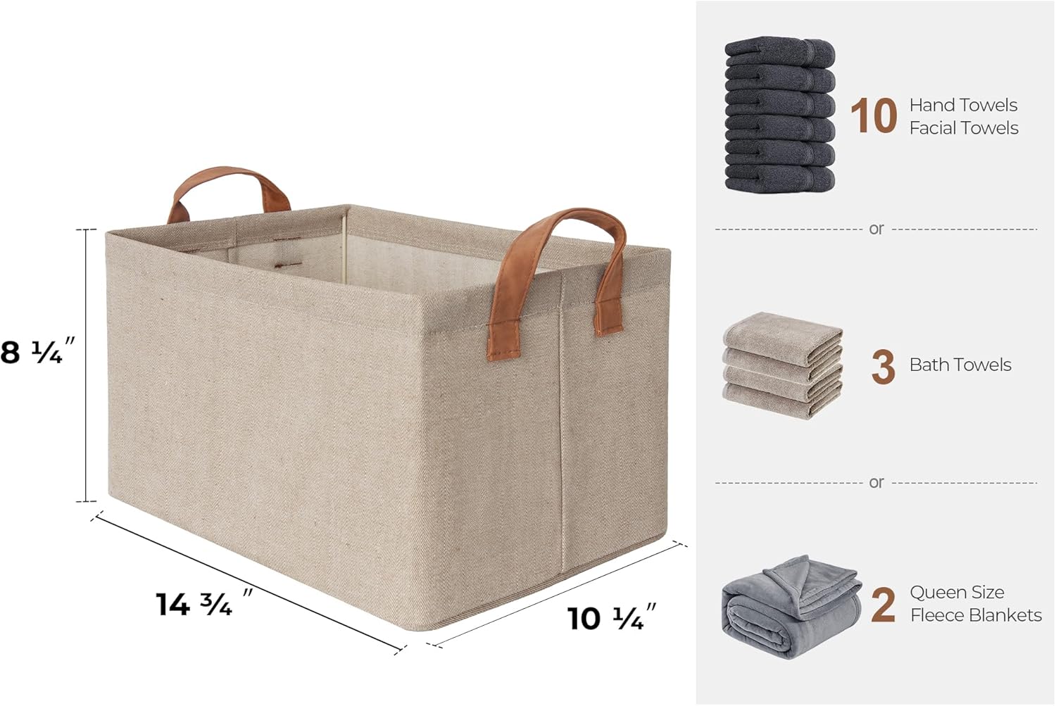 StorageWorks Storage Bins, Fabric Storage Bins for Shelves, Storage Baskets with Metal Frame