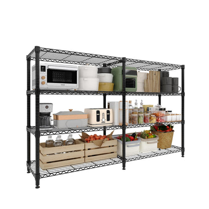 MilleLoom 4-Tier Metal Shelving Unit, Heavy Duty Storage Shelves Adjustable Garage Shelf, Easy