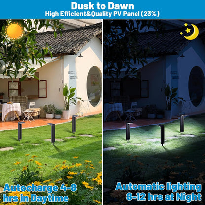 Sunvivo Solar Path Lights,2 Modes(Cold White or Warm White),Bright Solar Path Light Outdoor