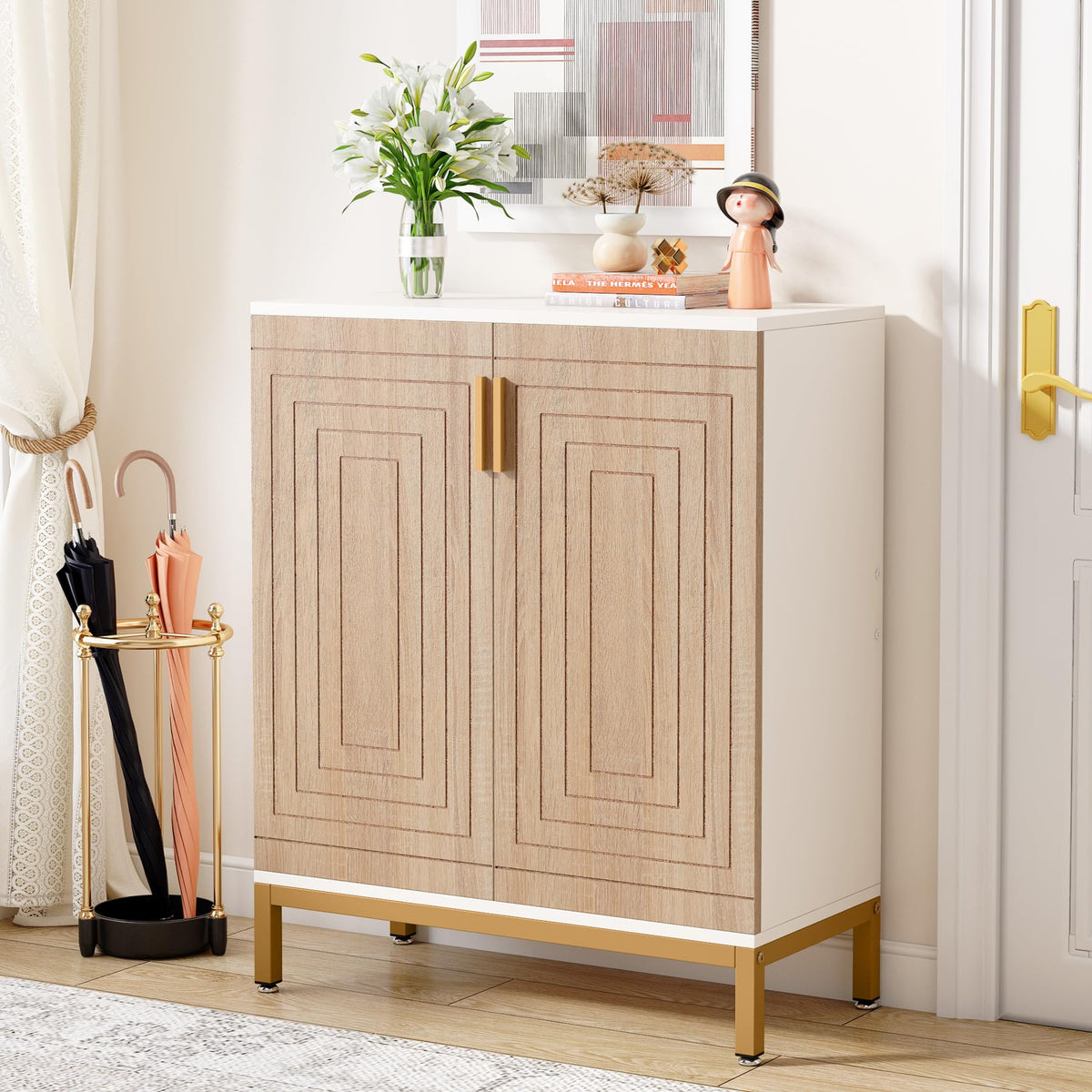 Tribesigns Shoe Cabinet with Doors, 20 Pairs Entryway Shoe Storage Cabinet with Shelves, 5-Tier