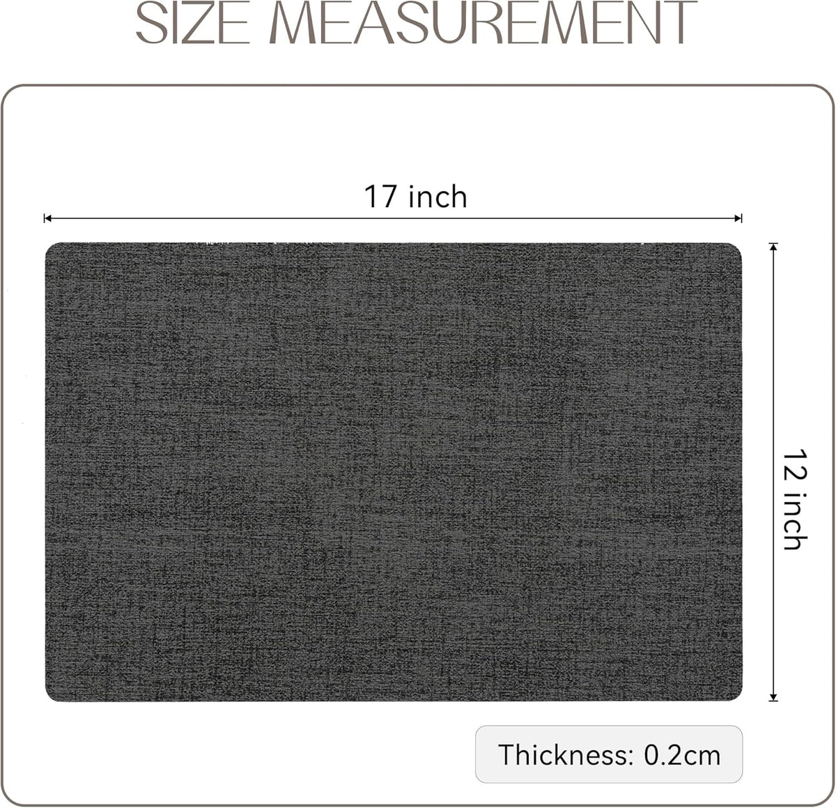 Romanstile Vinyl Placemats Set of 8-12 X 18 Inch - Heat Resistant Place Mats 100% Waterproof
