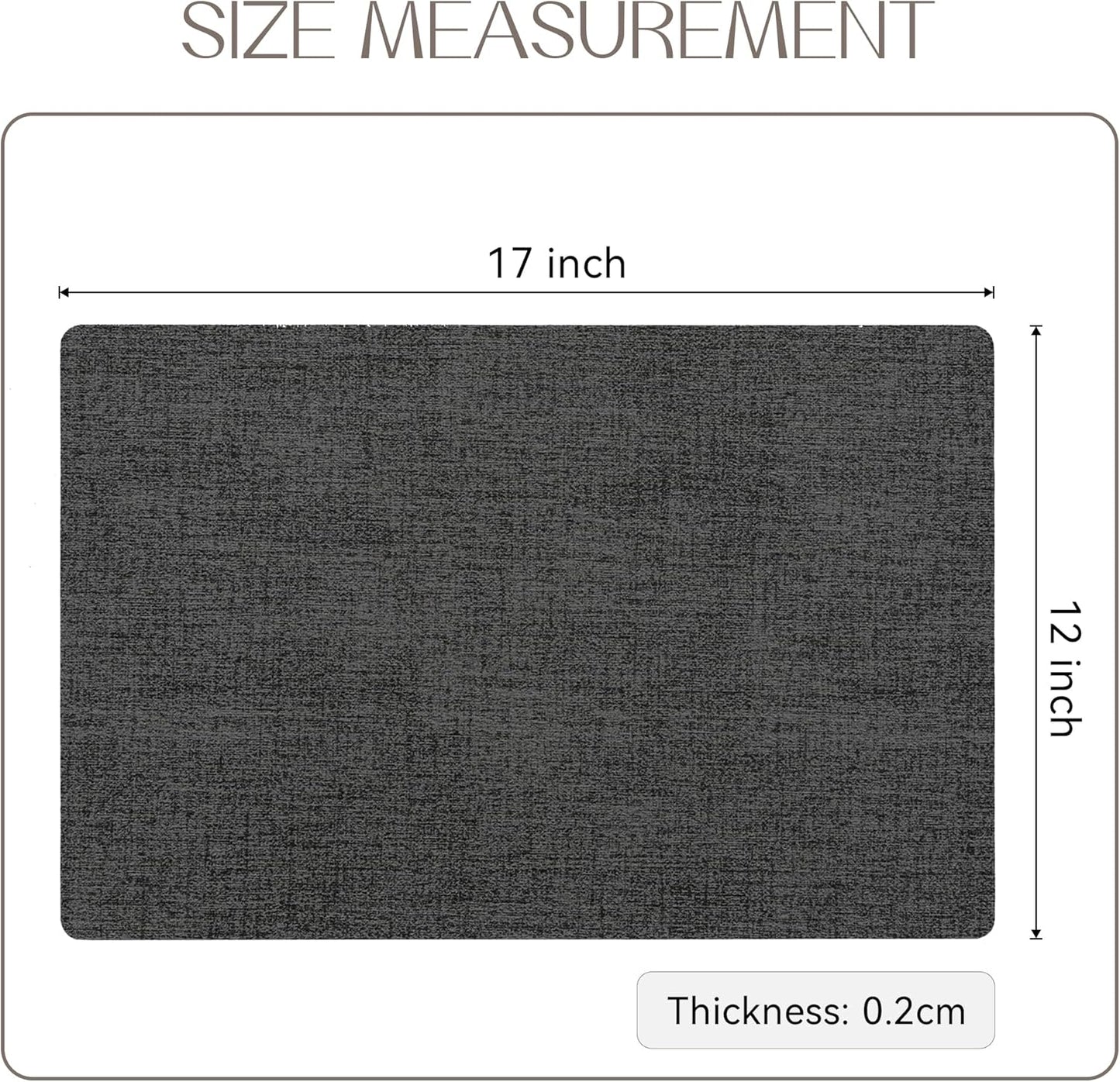Romanstile Vinyl Placemats Set of 6-12 X 18 Inch - Heat Resistant Place Mats 100% Waterproof