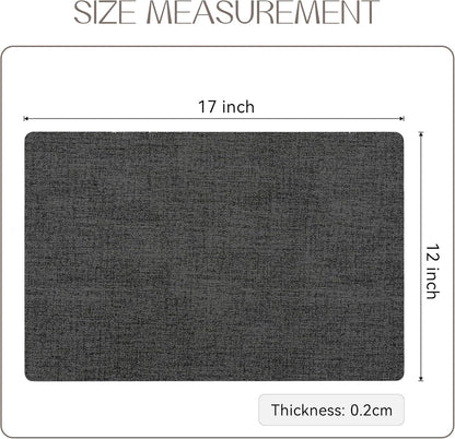 Romanstile Vinyl Placemats Set of 6-12 X 18 Inch - Heat Resistant Place Mats 100% Waterproof
