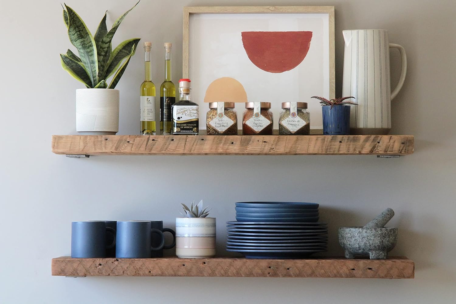 Urban Legacy Deep Floating Shelves | Reclaimed Barn Plank Deep Floating Shelves with Low Profile