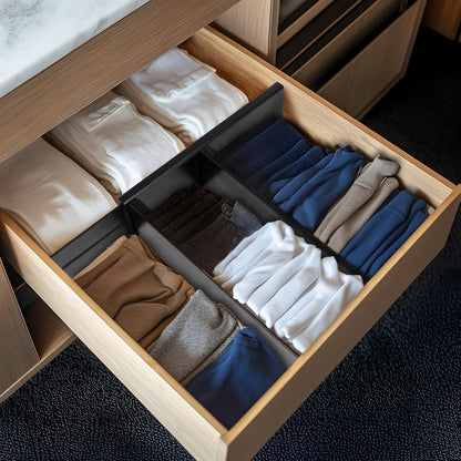 Utoplike Bamboo Dresser Drawer Dividers, 4'' High Adjustable Drawer Organizers for Clothing, Spring