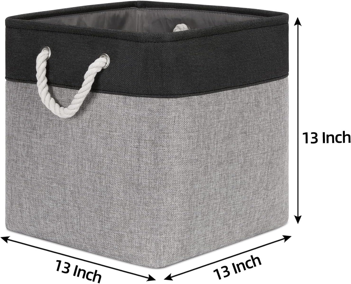 Bidtakay Fabric Cube Storage Bins for Organizing 13x13 Large Storage Baskets Decorative Storage