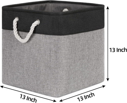 Bidtakay Fabric Cube Storage Bins for Organizing 13x13 Large Storage Baskets Decorative Storage