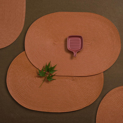 AHHFSMEI Placemats Set of 6 for Dining Table Washable Woven Vinyl Non-Slip 18x12 inches Placemat