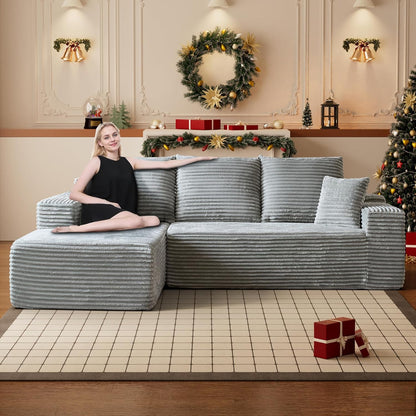 HYJT-H&K Modular Sectional Sofa Cloud Couch, 107" Comfy L Shaped Sectional Couches for Living Room