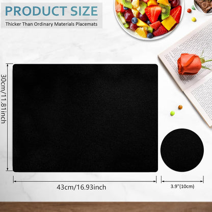 Faux Leather Placemats and Coasters Set of 6, Waterproof, Oil-Proof Wipeable, PVC Leather Place