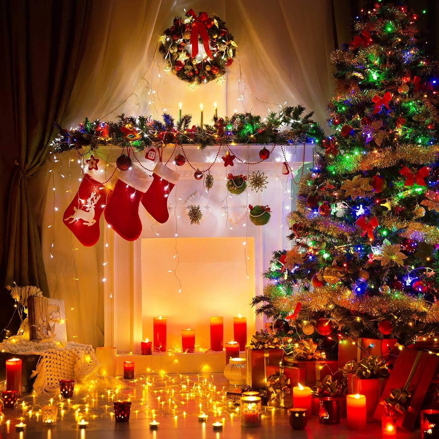 Minetom 100 Counts Clear Christmas String Lights 26.5 Feet Warm Mini Lights Waterproof for Indoor