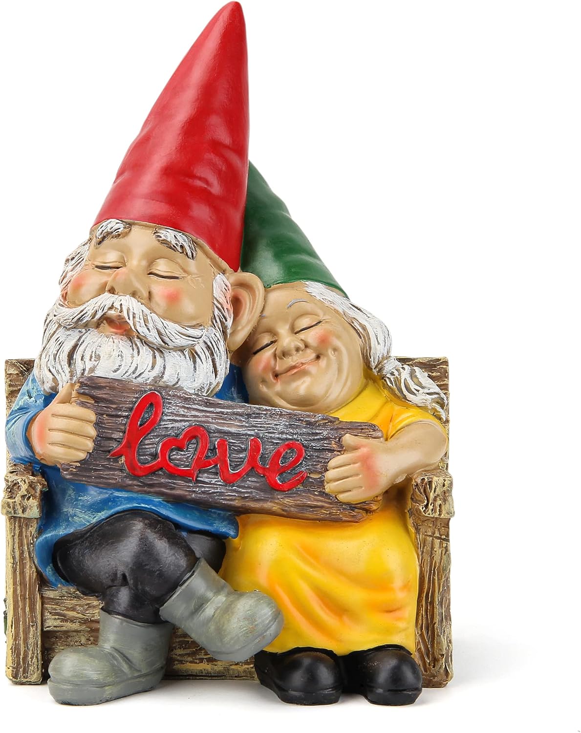 Garden gnome statue for outdoor decor,Couple in love gnomes figurine for patio lawn yard garden