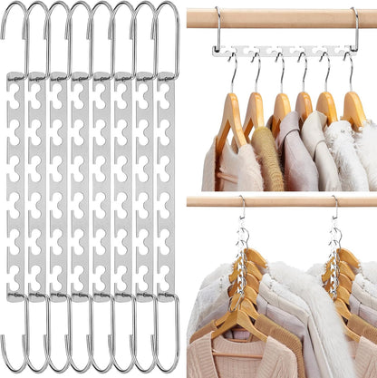 HOUSE DAY 10.5 Inch Closet Space Saving Wardrobe Clothing Magic Hangers Oragnizer Heavy Chrome