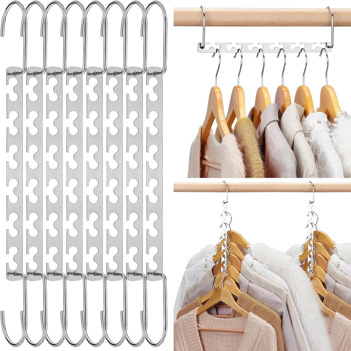 HOUSE DAY Space Saving Hangers for Clothes 20 Pack, Heavy Duty Hanger Organizer | 30 Lbs Capacity