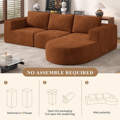 Modular Sectional Sofa with L-Shape Chaise,Cloud Sectional Modern Sleeper Couch with Deep