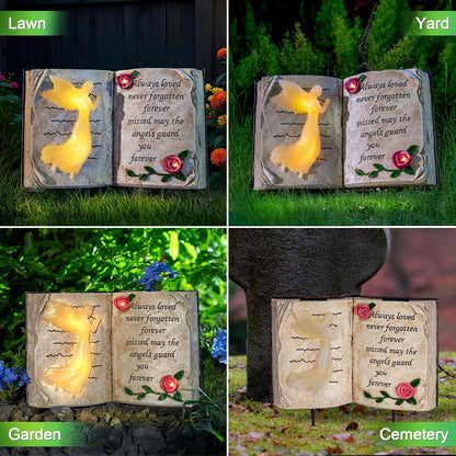Outdoor Solar Angel Garden Stakes Lights, Waterproof Memorial Grave Decorations Gifts for Cemetery