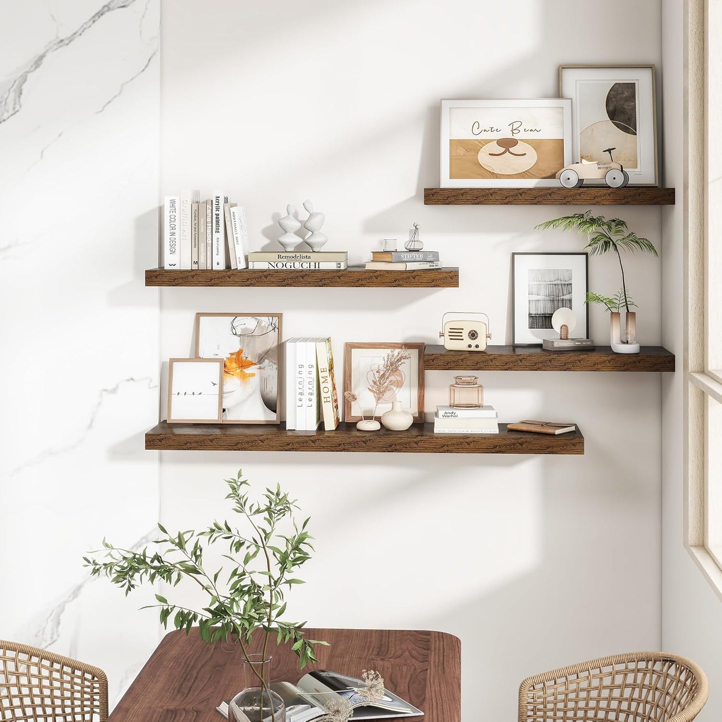 RICHFOCUS 40Inch Floating Shelves for Wall 2 Pack Shelves for Bedroom|Kitchen|Bathroom Wall Mounted