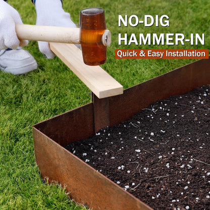 Worth Garden 6 Pack Pre-Rusted Cor-Ten Steel Landscape Edging - 40" L x 5.5" H Each (20ft Total)