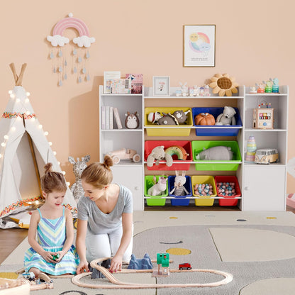 Xilingol Kids Toy Storage Organizer W/8 Removable Toy Bins, 4-Tier Toy Organizers W/6 Storage