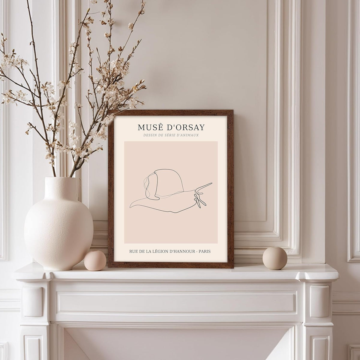 Poster Master Vintage Poster - Retro One Line Snail Drawing Print - Snail Line Art - Minimal Gift