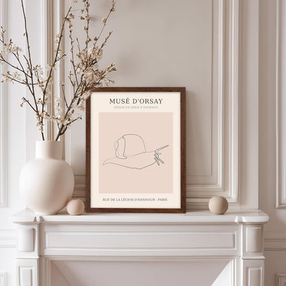 Poster Master Vintage Poster - Retro One Line Snail Drawing Print - Snail Line Art - Minimal Gift