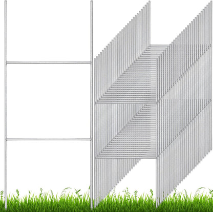 200 Pcs H Stakes for Yard Signs 24'' x 10'' Metal Heavy Duty H Frame Lawn Wire Stakes Weatherproof