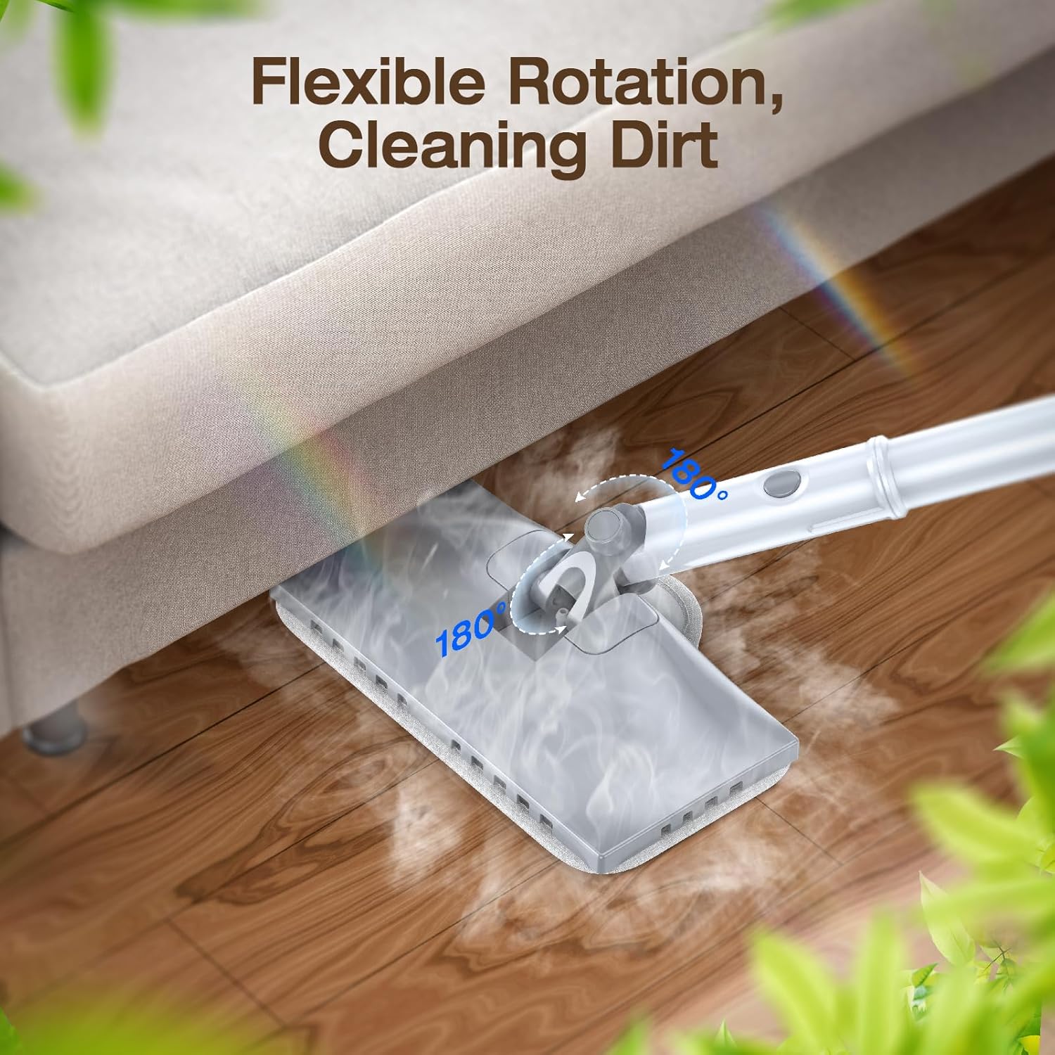 ScrubWiz Steam Mop Cleaner with Detachable Handheld Steamer, 10-in-1 Multi Accessories, Washable