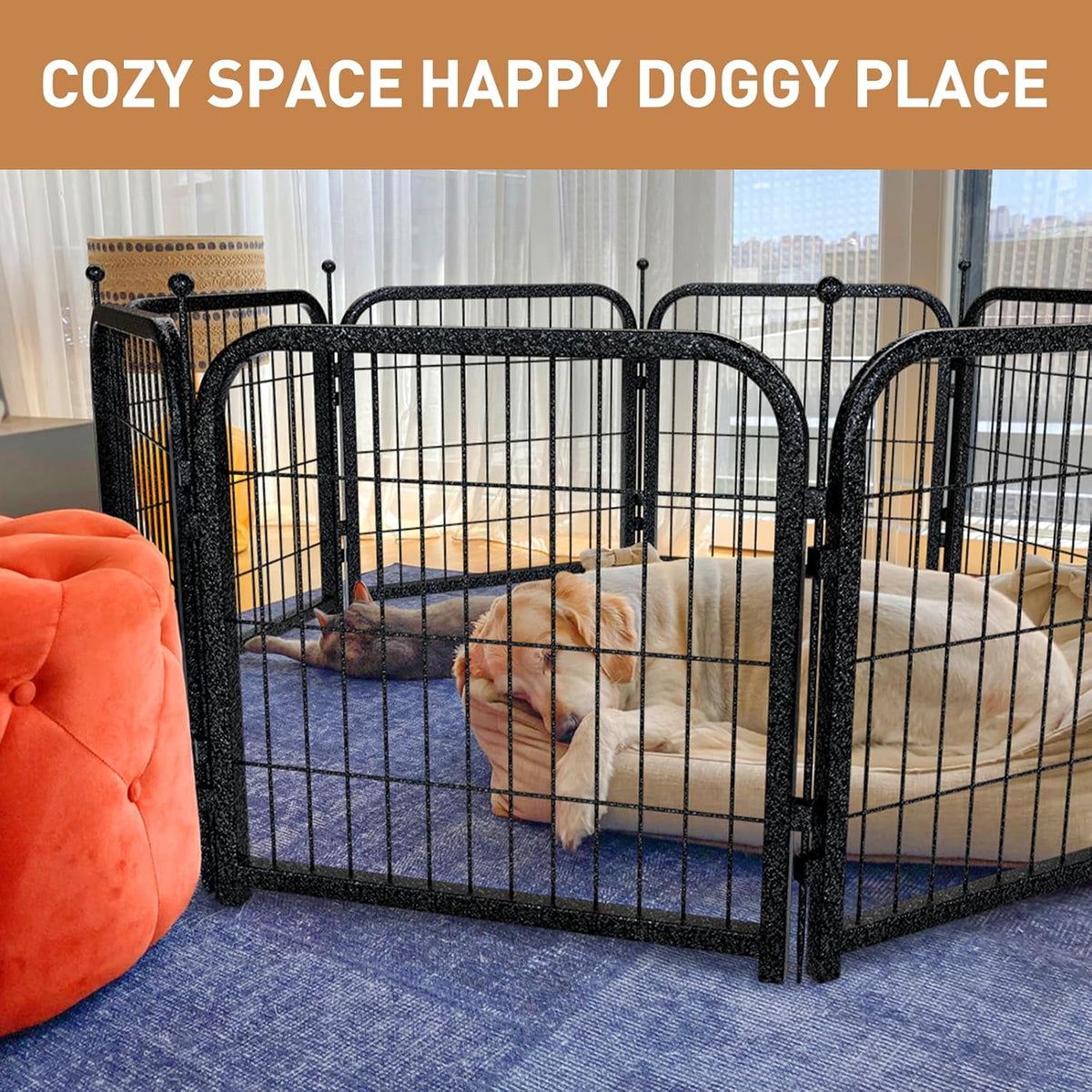 Metal Dog Playpen, 40" Inch Height 24 Panels, Large Dog Fence for Large/Medium/Small Dogs Indoor &
