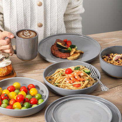 Pasta Bowls 26 OZ,Ceramic Salad Serving Bowls Set of 4,Large 8.2 inch Shallow Bowls Plates for