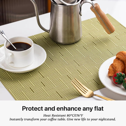 LEXMORE Placemats Set of 8 Vinyl/Plastic Woven Place Mats for Kitchen Table Indoor/Outdoor Washable