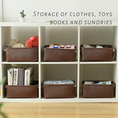 TheWarmHome Storage Basket for Organizing - 12x8x5 inch Small 6 Pack Collapsible Storage Bin for