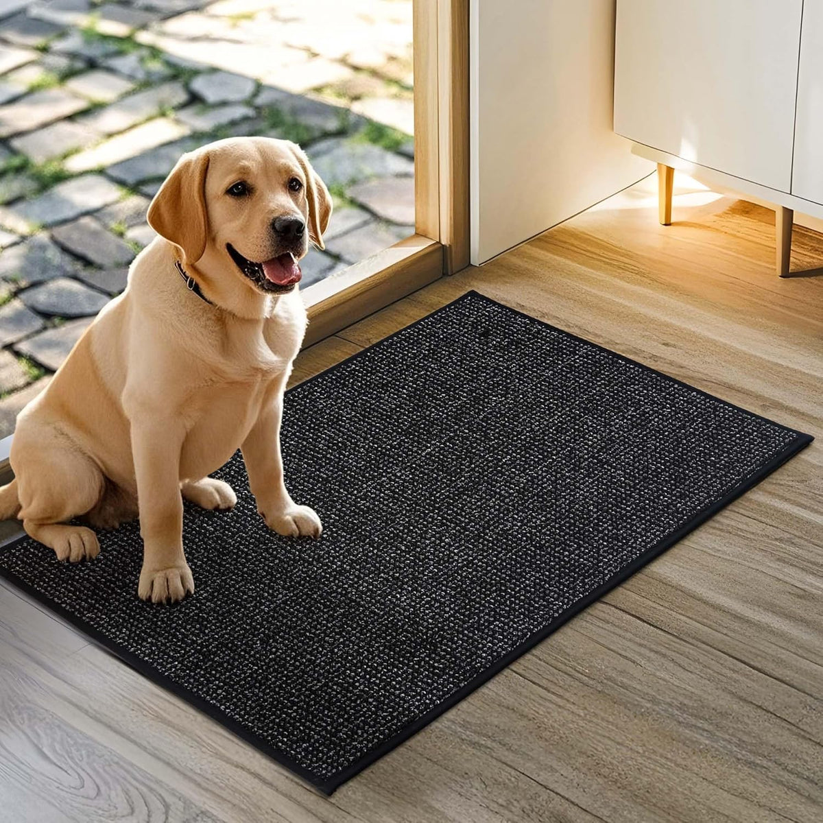 JSEI Dirt Trapper Door Mat 20"x32" Non-Slip Washable Entrance Mat, Dog Doormats, Absorbent &