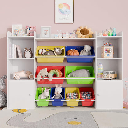 Xilingol Kids Toy Storage Organizer W/8 Removable Toy Bins, 4-Tier Toy Organizers W/6 Storage