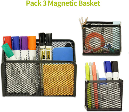 Neudeco Locker Shelf Organizer, Magnetic Pencil Holder, Metal Storage Basket for Whiteboard