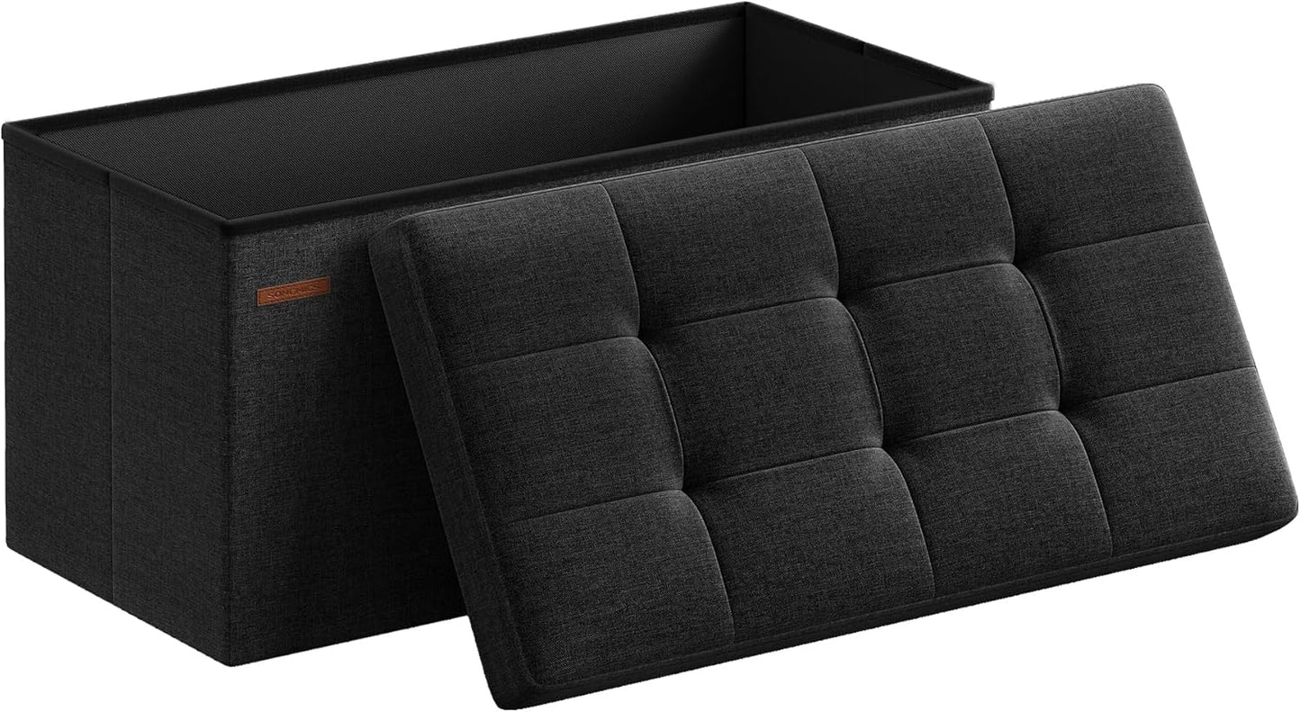 SONGMICS Mazie Collection - 30 Inches Folding Storage Ottoman Bench, Ottoman Foot Rest, End of Bed