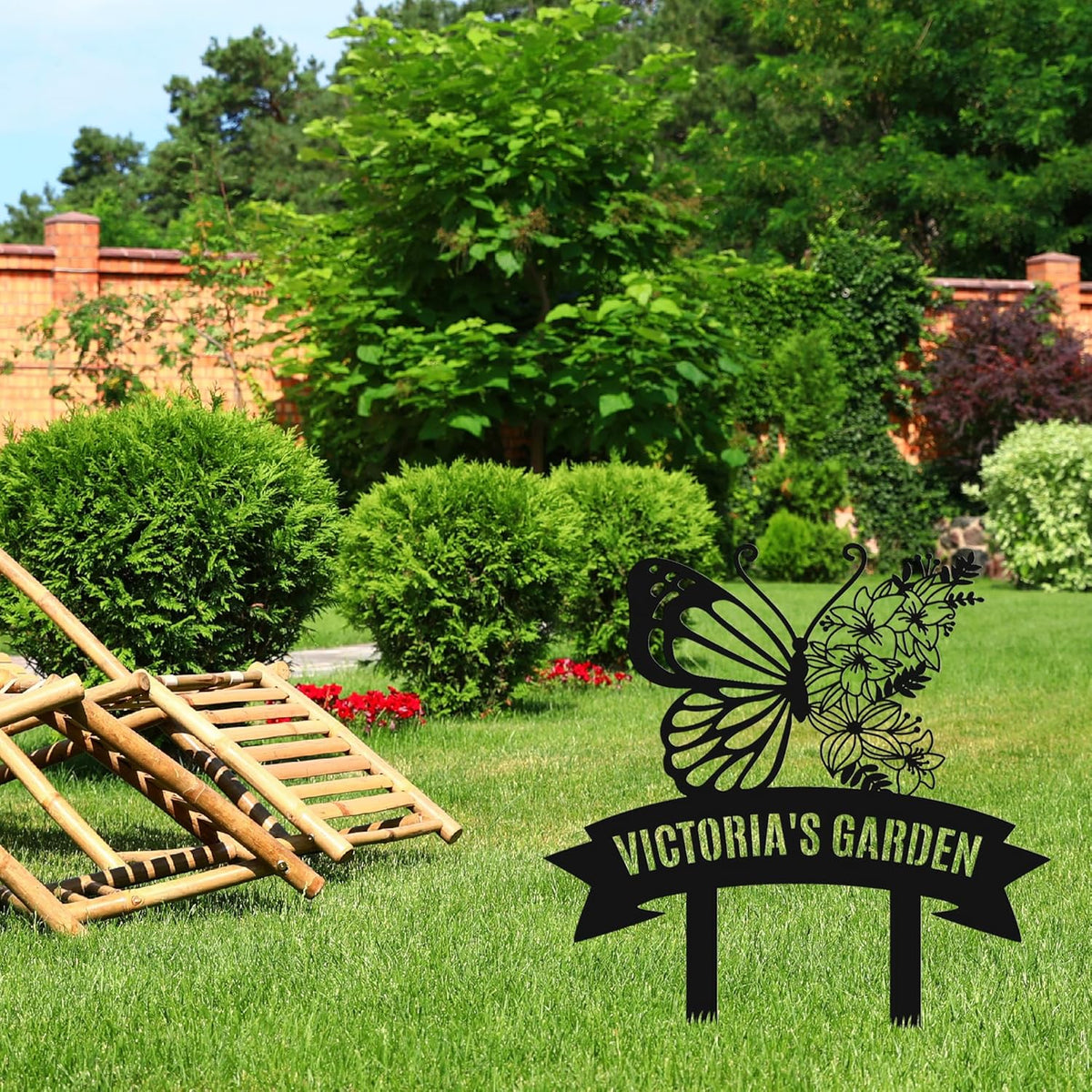 Personalized Metal Garden Sign with Stake, Custom Garden Decor for Outdoor, Custom Family Name