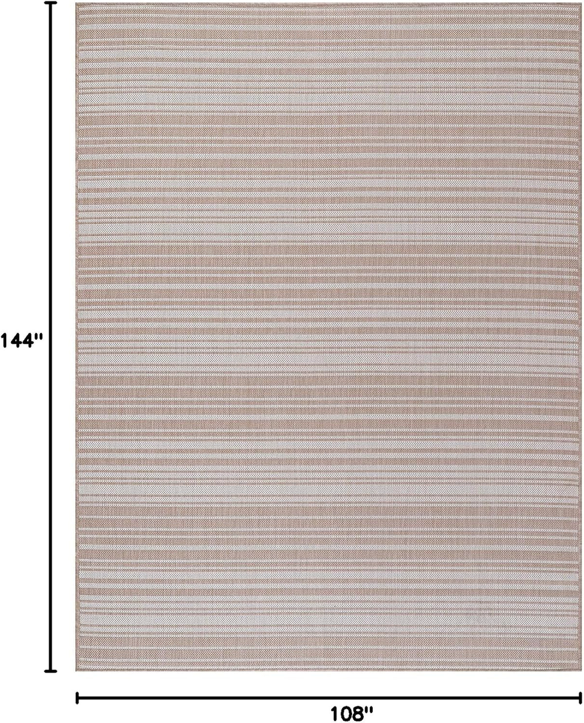 Stripe Outdoor Rug 9x12 Washable Outside Carpet for Indoor Patio Porch Waterproof Easy Cleaning Non
