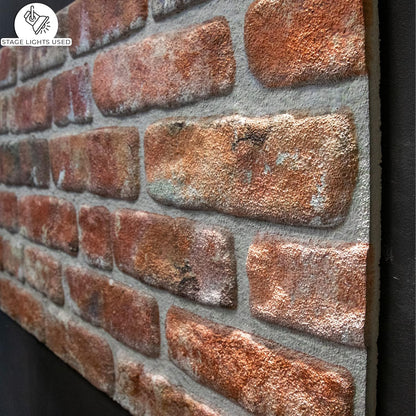 Dundee Deco 3D Wall Panels Faux Brick - Cladding, Red Brown Stone Look Wall Paneling, Styrofoam