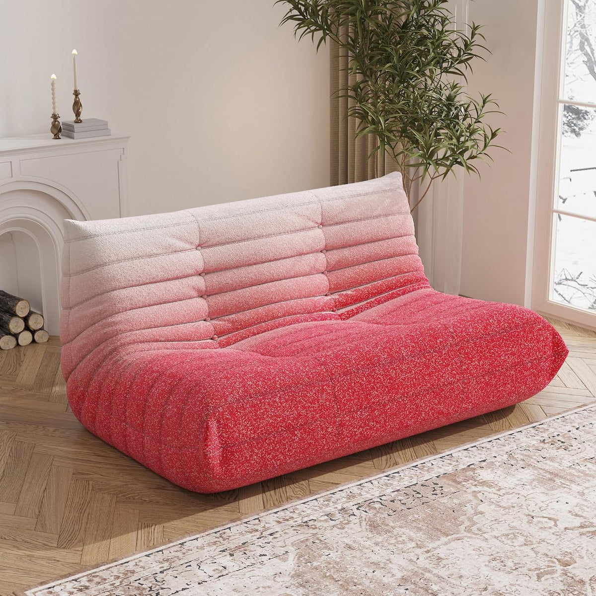 Bean Bag Chair, Loveseat Fireside Chair Bean Bag Sofa Large Bean Bag Chair for Adults, 2 Seater