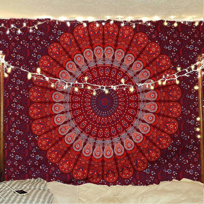 Bless International Handmade Indian hippie Bohemian Psychedelic Peacock Mandala Wall hanging
