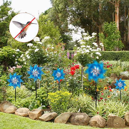 Hausse 10 Pack Reflective Pinwheels with Stakes, Extra Sparkly Pin Wheel for Garden Decor, Bird