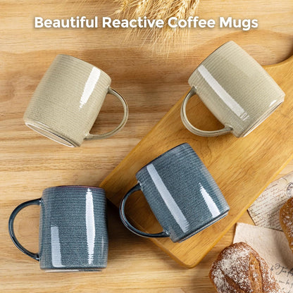 GBHOME Large Ceramic Coffee Mugs Set of 6, 18oz Handmade Stoneware Coffee Mugs Set for