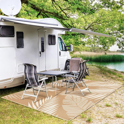 GENIMO Outdoor Rug 5' x 8' Waterproof for Patios Clearance, Reversible, Plastic Straw Camping Rug