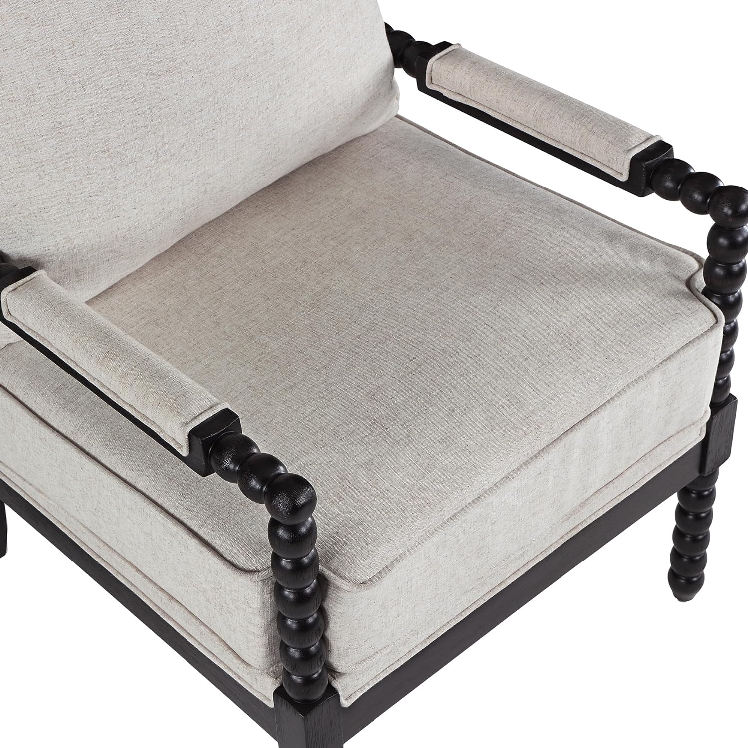 DUHOME Linen Fabric Spindle Accent Chairs Set of 2,Bobbin Chair with High Resilience Spring Cushion