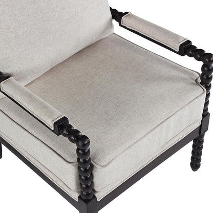 DUHOME Linen Fabric Spindle Accent Chairs Set of 2,Bobbin Chair with High Resilience Spring Cushion